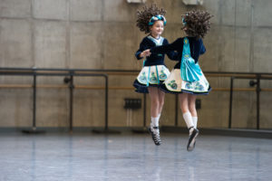 Picture, two girls Irish dancing
